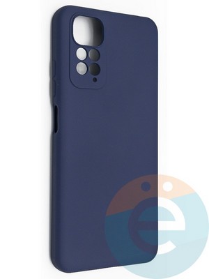 Накладка Silicone Cover (без логотипа, с защитой камеры) для Xiaomi Redmi Note 11/11S синяя - фото 49165