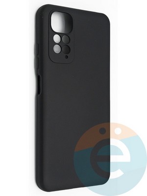 Накладка Silicone Cover (без логотипа, с защитой камеры) для Xiaomi Redmi Note 11/11S черная - фото 49167