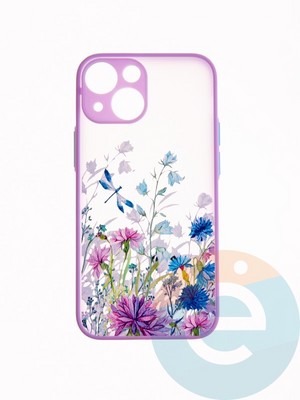 Накладка пластиковая с картинкой для Apple iPhone 13 Mini сиреневая стрекоза - фото 49224