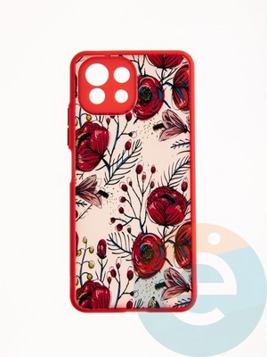 Накладка пластиковая с картинкой для Xiaomi Mi 11 Lite красная - фото 49309