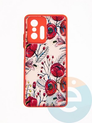 Накладка пластиковая с картинкой для Xiaomi Mi 11T красная - фото 49321