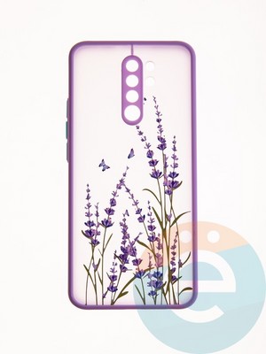 Накладка пластиковая с картинкой для Xiaomi Redmi 9 сиреневая - фото 49353