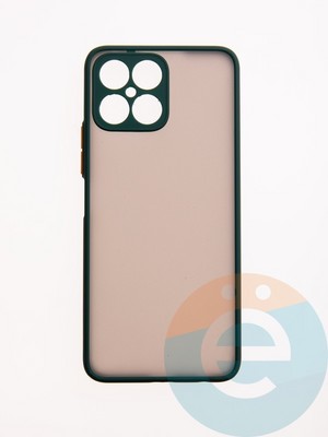 Накладка пластиковая с силиконовой окантовкой с защищенной камерой для Huawei Honor X8 2022 зеленая - фото 49431