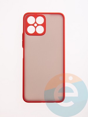 Накладка пластиковая с силиконовой окантовкой с защищенной камерой для Huawei Honor X8 2022 красная - фото 49435