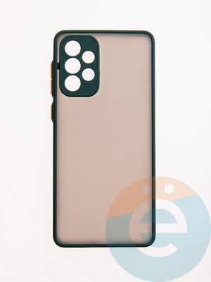 Накладка пластиковая с силиконовой окантовкой с защищенной камерой для Samsung Galaxy A73 зеленая - фото 49467