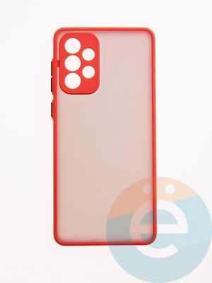 Накладка пластиковая с силиконовой окантовкой с защищенной камерой для Samsung Galaxy A73 красная - фото 49471