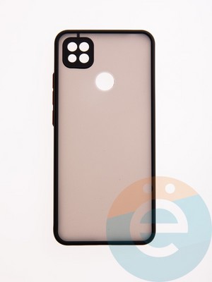 Накладка пластиковая с силиконовой окантовкой с защищенной камерой для Xiaomi Redmi 10A черная - фото 49525