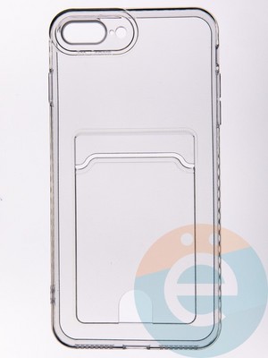 Накладка силиконовая с кардхолдером для Apple iPhone 7/8 Plus прозрачная - фото 53481