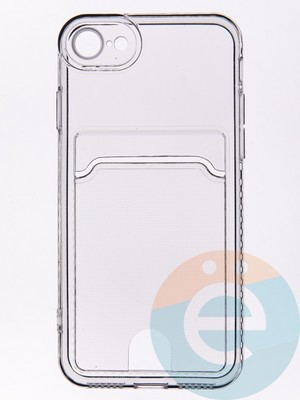 Накладка силиконовая с кардхолдером для Apple iPhone 7/8/SE 2020 прозрачная - фото 53484