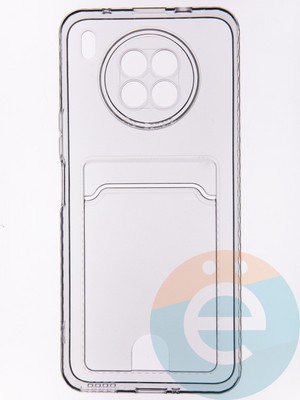 Накладка силиконовая с кардхолдером для Huawei Honor 50 Lite прозрачная - фото 53496