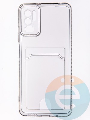 Накладка силиконовая с кардхолдером для Poco M3 Pro/Redmi Note 10 5G прозрачная - фото 53517
