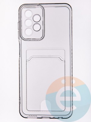 Накладка силиконовая с кардхолдером для Samsung Galaxy A13 4G прозрачная - фото 53544