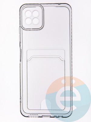 Накладка силиконовая с кардхолдером для Samsung Galaxy A22S/A22 5G прозрачная - фото 53547