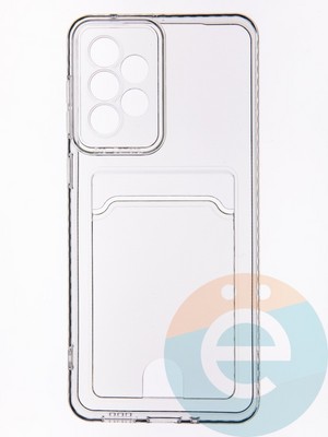 Накладка силиконовая с кардхолдером для Samsung Galaxy A33 прозрачная - фото 53554