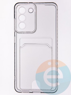 Накладка силиконовая с кардхолдером для Samsung Galaxy S21FE прозрачная - фото 53578