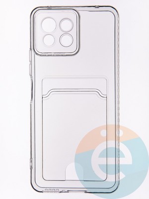 Накладка силиконовая с кардхолдером для Xiaomi Mi 11 Lite прозрачная - фото 53590