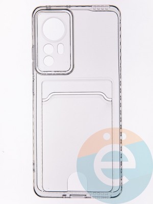 Накладка силиконовая с кардхолдером для Xiaomi Mi 12X прозрачная - фото 53597
