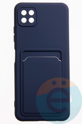 Накладка Soft touch с кармашком для Samsung Galaxy A22S/A22 5G синяя - фото 52451