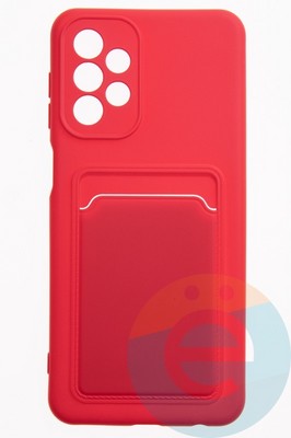 Накладка Soft touch с кармашком для Samsung Galaxy A23 красная - фото 52459