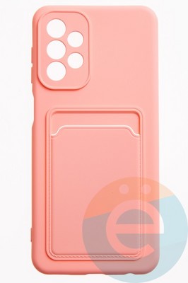 Накладка Soft touch с кармашком для Samsung Galaxy A23 розовая - фото 52463