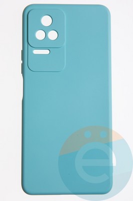 Накладка Silicone Cover (без логотипа, с защитой камеры) для Poco F4 бирюзовая - фото 52568