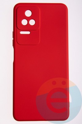 Накладка Silicone Cover (без логотипа, с защитой камеры) для Poco F4 красная - фото 52575