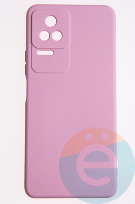 Накладка Silicone Cover (без логотипа, с защитой камеры) для Poco F4 розовая - фото 52586