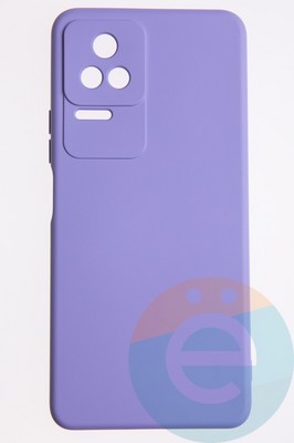 Накладка Silicone Cover (без логотипа, с защитой камеры) для Poco F4 сиреневая - фото 52594