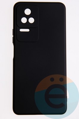 Накладка Silicone Cover (без логотипа, с защитой камеры) для Poco F4 черная - фото 52596
