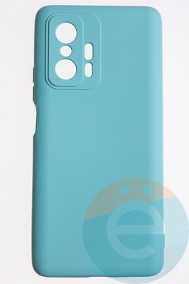 Накладка Silicone Cover (без логотипа, с защитой камеры) для Xiaomi Mi 11T бирюзовая - фото 52636