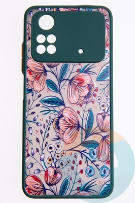 Накладка пластиковая с картинкой для Poco M4 Pro 4G зеленая - фото 52744