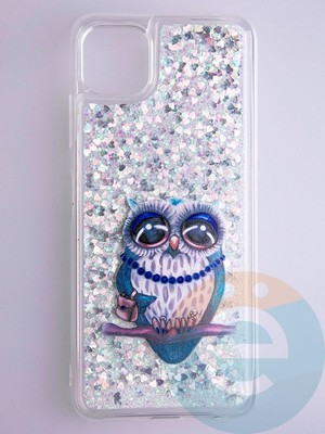 Накладка Переливашка на Samsung Galaxy A22S/A22 5G сова - фото 53071