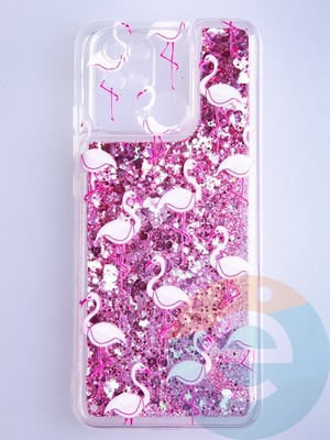 Накладка Переливашка на Xiaomi Redmi 10C/Poco C40 фламинго - фото 53147