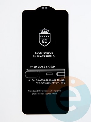 Защитное стекло 6D с полной проклейкой на Samsung Galaxy A30/A50/M30 черное - фото 53633