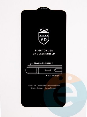 Защитное стекло 6D с полной проклейкой на Apple IPhone 7Plus/8Plus черное - фото 53637