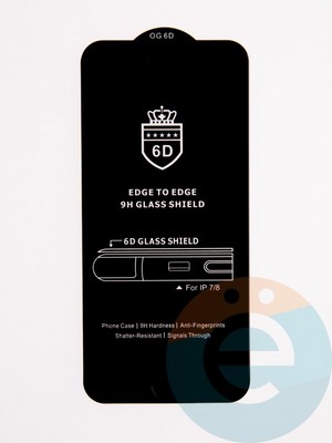 Защитное стекло 6D с полной проклейкой на Apple IPhone 7/8/SE 2020 черное - фото 53638