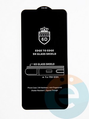 Защитное стекло 6D с полной проклейкой на Xiaomi Redmi 8/8A черное - фото 53640