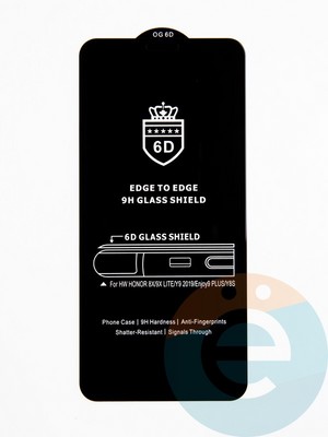 Защитное стекло 6D с полной проклейкой на Honor 8x/Y9 (2019) черное - фото 53645
