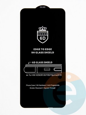Защитное стекло 6D с полной проклейкой на Honor 9x/Honor Y9 Prime (2019)/P-Smart Z черное - фото 53646