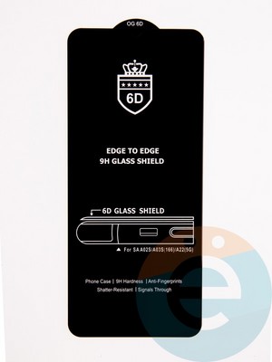 Защитное стекло 6D с полной проклейкой на Samsung Galaxy A02S/M02S/A03S 166 черное - фото 53660