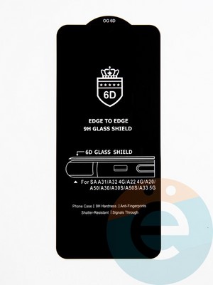 Защитное стекло 6D с полной проклейкой на Samsung Galaxy A32 4G/A33 черное - фото 53678