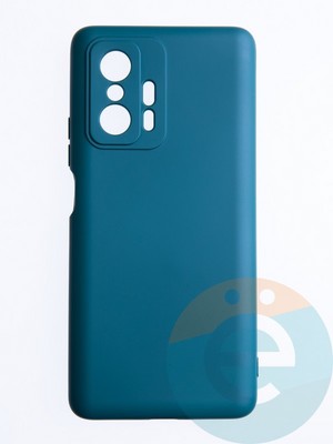 Накладка Silicone Cover (без логотипа, с защитой камеры) для Xiaomi Mi 11T зеленая - фото 53689