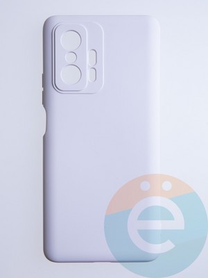 Накладка Silicone Cover (без логотипа, с защитой камеры) для Xiaomi Mi 11T молочная - фото 53697