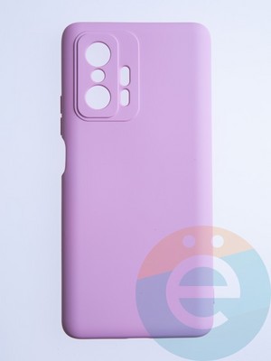 Накладка Silicone Cover (без логотипа, с защитой камеры) для Xiaomi Mi 11T розовая - фото 53705