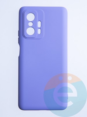 Накладка Silicone Cover (без логотипа, с защитой камеры) для Xiaomi Mi 11T сиреневая - фото 53713