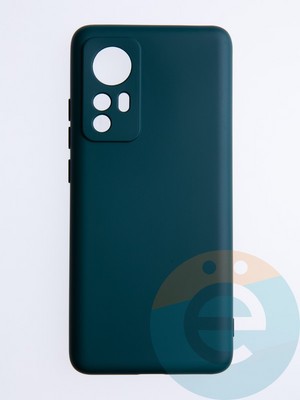 Накладка Silicone Cover (без логотипа, с защитой камеры) для Xiaomi Mi 12X зеленая - фото 53724