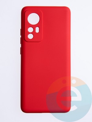 Накладка Silicone Cover (без логотипа, с защитой камеры) для Xiaomi Mi 12X красная - фото 53728