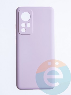 Накладка Silicone Cover (без логотипа, с защитой камеры) для Xiaomi Mi 12X пудровая - фото 53736