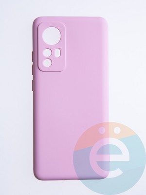 Накладка Silicone Cover (без логотипа, с защитой камеры) для Xiaomi Mi 12X розовая - фото 53740