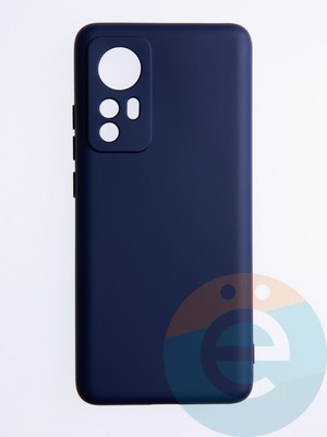 Накладка Silicone Cover (без логотипа, с защитой камеры) для Xiaomi Mi 12X синяя - фото 53744